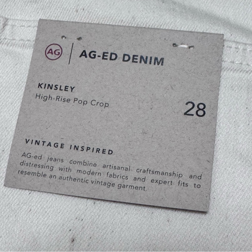 NWT AG Adriano Goldschmied Kinsley High Rise Crop Boot Jean - Soft Sand - 28 - Picture 10 of 10